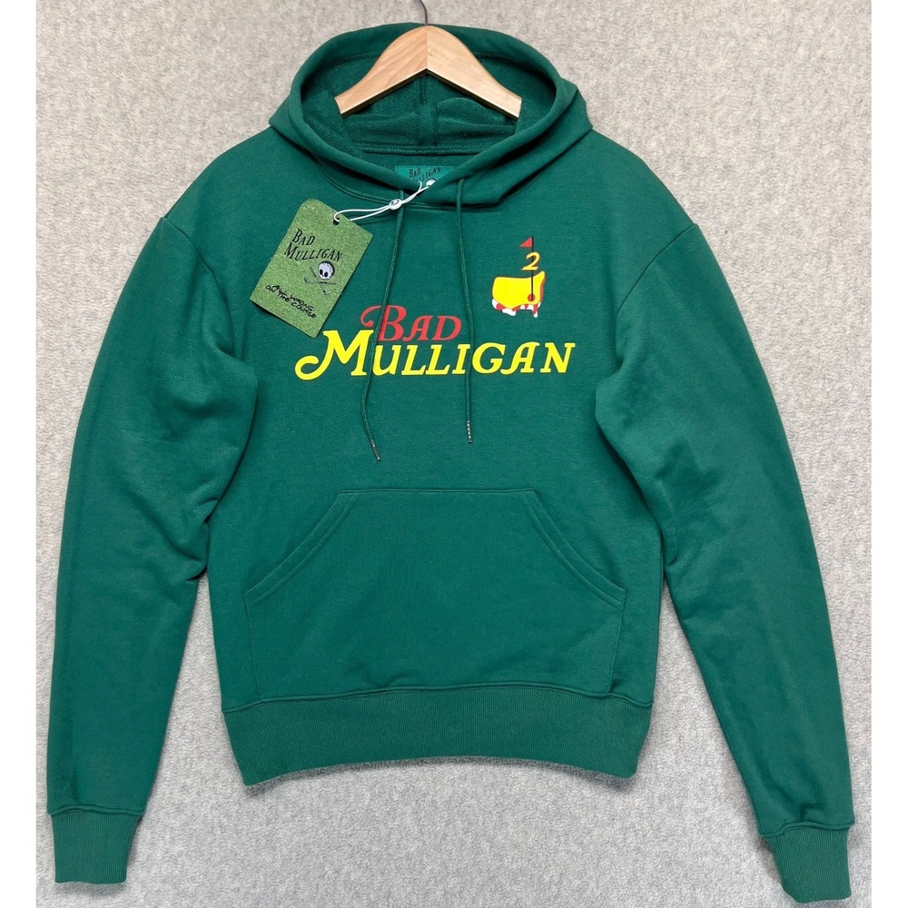NWT Bad Mulligan Mens Pullover Hoodie Masters Green Graphic Golf Athleisure S